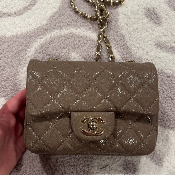 CHANEL style taupe mini classic - Picture 1 of 10